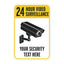 Custom 24 Hour Video Surveillance Yellow Warning Sign with Security Camera Graphic