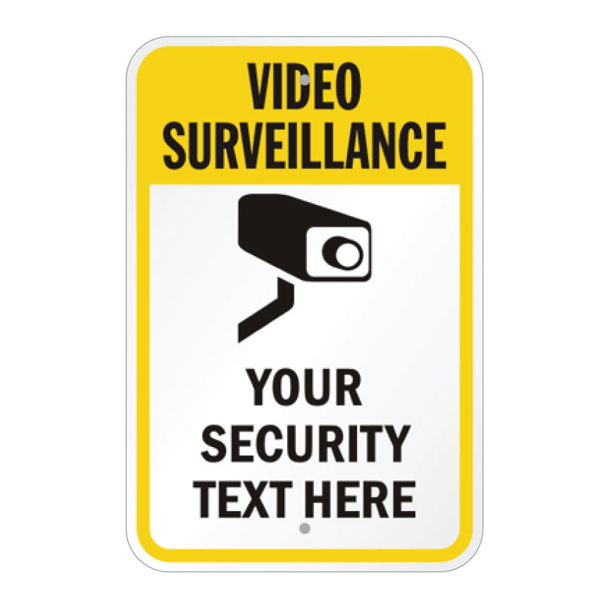 Custom 24-Hour Video Surveillance Warning Sign with Security Camera Graphic