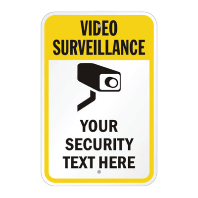 Custom 24-Hour Video Surveillance Warning Sign with Security Camera Graphic