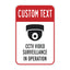 Custom CCTV Video Surveillance Warning Sign with Red and White Security Camera Graphic