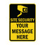 Custom Site Security Sign with Yellow Background and Camera Warning Graphic