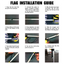 Step-by-step graphic instruction guide showing how to assemble and install an Econo feather flag sign.