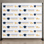 Professional graduation step and repeat backdrop banner featuring repeating "Congratulations Graduate" text and graduation cap motifs.