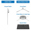 Heavy duty steel ground stake hardware for securing outdoor advertising flags in grass or soil.