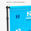 Close-up shot highlighting the top pole pocket design on a blue wrinkle-free dye-sublimation fabric backdrop banner.⁠