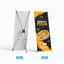 Studio product layout showing a custom printed pizza menu graphic on the front and the structural fiberglass X-frame support mechanism on the back.⁠